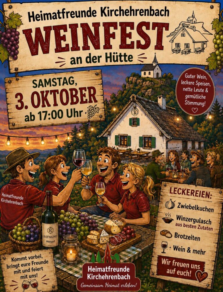 Weinfest, Samstag 03.10.2026 ab 17:00 Uhr